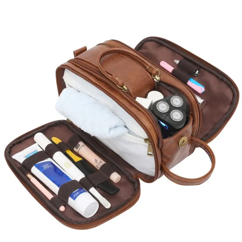 Bolsa de viagem impermeável, porta-malas de barbear leve para mulheres e homens, drop kit portátil para itens de higiene pessoal