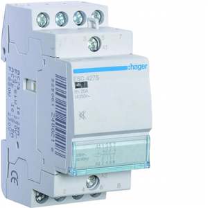 ESC427S personnalisable avec contacteur Hagers silencieux 25 A 230 V AC 2 NO + 2 NC 2 modules DIN - Product Image 1