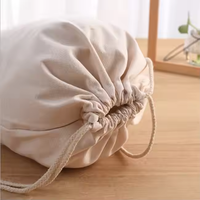 Pochette en coton écologique Sac à cordon en toile de coton imprimée de logo personnalisé avec double sac à cordon