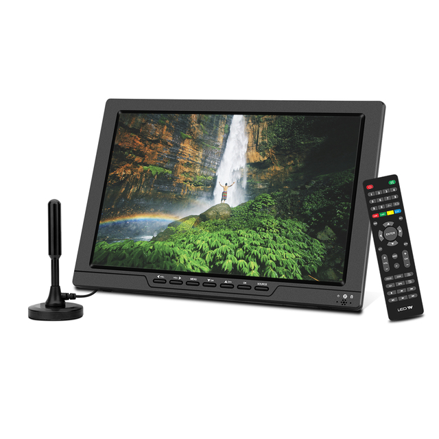14 Inch LED Portable TV with Rechargeable Battery HD Input 720p HD Supports DVB-T2/ATSC/ISDB-T