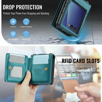 Tas Kulit Selempang CaseMe 2026 untuk Samsung Galaxy Z Flip 8, Dompet RFID Crossbody Penyimpan Kartu untuk Samsung Z Flip 8 7 Case