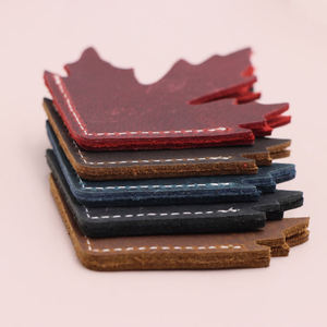 Marque-page créatif en cuir Crazy Horse vintage motif feuille d'érable <span class=keywords><strong>pour</strong></span> les amateurs de livres, les étudiants et les <span class=keywords><strong>cadeaux</strong></span> - Product Image 4