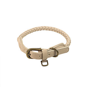 Venta al por mayor de fábrica de lujo para mascotas PU cuero <span class=keywords><strong>Collar</strong></span> Correa conjunto trenzado ajuste cuero adecuado para entrenar perros que caminan - Product Image 3