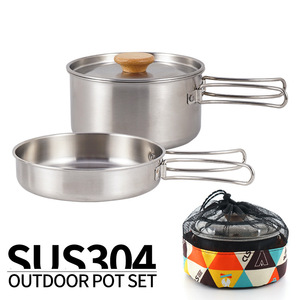 <span class=keywords><strong>Set</strong></span> di pentole da Picnic con manico pieghevole in acciaio inossidabile da campeggio per esterni - Product Image 3