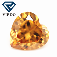3-12 Champagne/D-Champagne Zircone cubique synthétique taille diamant en forme de cœur, pierre en vrac
