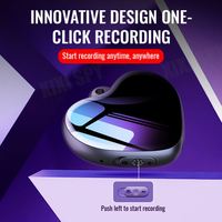 Mini enregistreur vocal pendentif en forme de coeur avec longue durée de vie de la batterie, support de dictaphone professionnel portable lecteur MP3 OTG