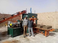 Pompe hydraulique semi-automatique PLC haute efficacité QT5-20 22KW pour la fabrication de blocs de béton colorés avec roulement de boîte de vitesses