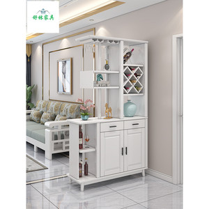 Nordic Style Living Room Partition <b>Cabinet</b> Natural Wood Color Multi Functional Wine <b>Storage</b> Entryway <b>Cabinet</b> - Product Image 4