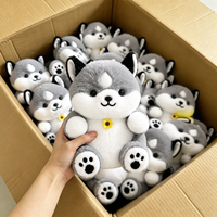 Vente chaude d'usine : Adorables jouets en peluche Husky tournesol doux de 8 pouces, animaux en peluche pour cadeaux de fêtes et prix de machines à griffes