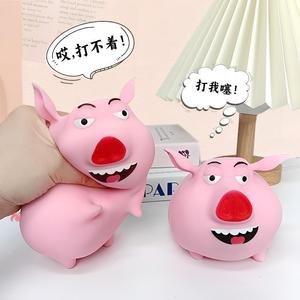 Hongxiaoer HR23-80 Jouet de décompression musical à pincer en forme de cochon volant, Poupée cochon tendance, Ornement de bureau, Anti-stress pour jeunes - Product Image 3