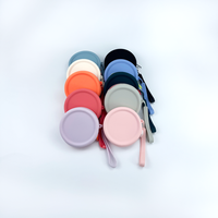 Porte-monnaie unisexe en silicone écologique avec logo personnalisé, style simple, fermeture éclair, étui portable étanche pour écouteurs