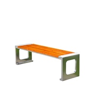 Prix usine banc de parc en acier inoxydable siège d'attente banc en bois dos nu pour attendre