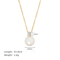 Collier personnalisé tendance minimaliste en acier inoxydable avec pendentif imitation perle et pierre de naissance des 12 mois, plaqué or