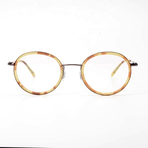 <strong>Korean</strong> Designed Acetate Unisex Retro Round Metal Optical Frame Eye <strong>Glasses</strong> - Product Image 4