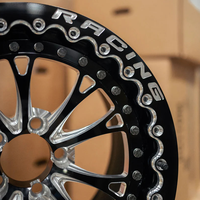 Rines Beadlock Personalizados de Cromo Pulido Negro Fresado de 15 16 17 18 19 20 22 Pulgadas para Corvette Supra Mustang Drag Wheels