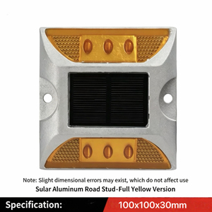 Marqueur routier LED <span class=keywords><strong>solaire</strong></span> prismatique haute intensité en aluminium, étanche, 100*100*30mm, pour montage au sol, type œil <span class=keywords><strong>de</strong></span> chat - Product Image 4