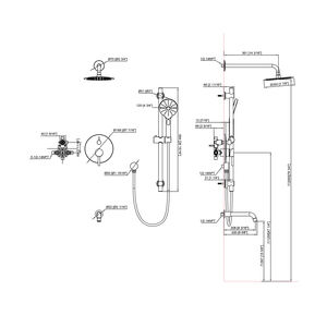Système <span class=keywords><strong>de</strong></span> mitigeur <span class=keywords><strong>de</strong></span> <span class=keywords><strong>douche</strong></span> à effet pluie en laiton à montage mural moderne cUPC - Product Image 4