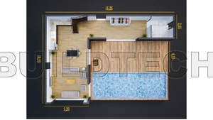 Villa Moderna de 2 Pisos <span class=keywords><strong>con</strong></span> Estructura de Acero, Casa de Retiro Elegante de 3 Dormitorios, Casa de Paneles de Hormigón <span class=keywords><strong>con</strong></span> <span class=keywords><strong>Piscina</strong></span> Privada y Balcón - Product Image 5