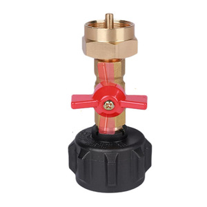 Robinet à bille en laiton QCC1, connecteur de gaz à filetage 3/8 po avec poignée rouge pour réservoir de propane - Product Image 2