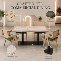 Ensemble de table à manger en pierre frittée de luxe, résistant à la chaleur, facile à nettoyer, avec chaises, pour l'hôtellerie et la restauration