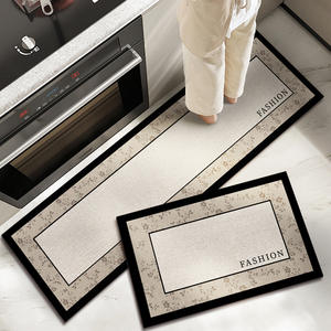 Tapis de cuisine rectangulaire long antidérapant, absorbant l'huile, résistant à l'eau, motif floral, fibre de polyester pour le sol de la cuisine - Product Image 4