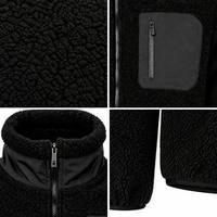 Blouson d'hiver décontracté pour homme, coupe ajustée, en polaire, couleur unie, col montant, chaud, coupe-vent, pour le travail, le camping, la randonnée, le quotidien