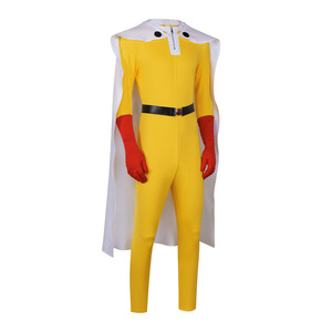 Costume de cosplay Star's Edge One Punch Man Saitama, combinaison jaune, gants rouges, cape blanche, tenue d'anime pour Halloween - Product Image 3
