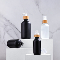 1 oz 2 oz 3 oz 4 oz 30ml 60ml 120ml cosmétique noir givré cosmétique boston verre rond huile fine brume pompe vaporisateur bouteilles