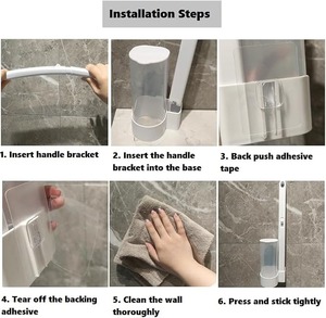 Disposable Toilet Cleaning <b>Brush</b> Sponge Head Plastic Handle Caddy Bathroom <b>Scrub</b> <b>Brush</b> - Product Image 4