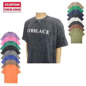 T-shirt doux et respirant délavé à l'acide pour la course à pied Gym Fitness Good Touch Mineral Wash Plus Size Compressed Plus Size Clothing - Product Image 1