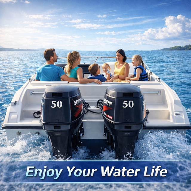 New Gasoline 2 Stroke 3 Cylinder Tohatsu 50HP M50D2L Electric Start Outboard Motor for Fishing Ship and Small Transport Boat
