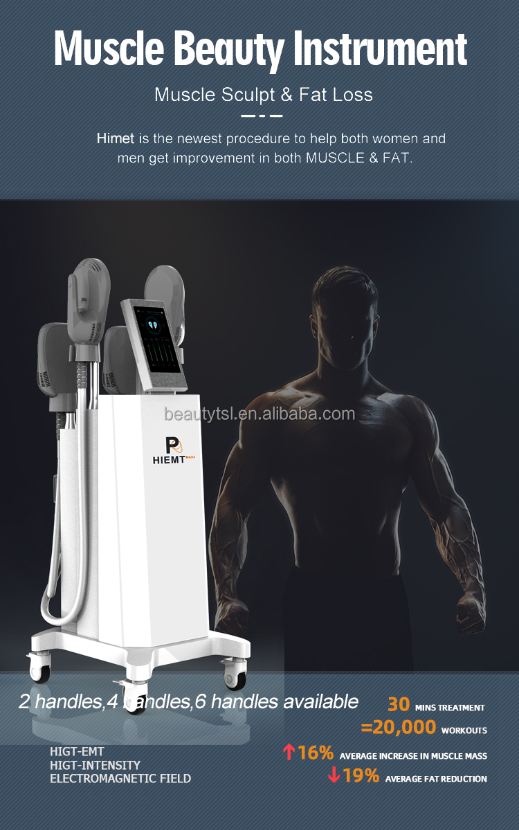 EMT8-pro max portable or vertical emslim sculpt fat removal electromagnetic neo emslim 4 handle emt tesla machine