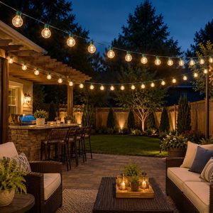 Outdoor Camping Decoration <b>Light</b> G40 clear Plastic Bulb Festoon <b>Light</b> Warm White Led Outdoor Waterproof <b>Solar</b> <b>Light</b> - Product Image 6