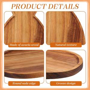 ถาดเสิร์ฟรูปสับปะรด 4 ชิ้น ชุดน่ารัก สนุกสนาน ใช้เป็นเขียงหั่นอาหาร ถาดไม้สไตล์เรสติกสำหรับจัดเก็บอาหาร เหมาะสำหรับงานปาร์ตี้ในครัว - Product Image 4