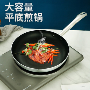 Stainless Steel Frying Pan Set Nonstick Round For Gas And Induction Cooker Multi Layered Bottom For Steak And Eggs - Product Image 5