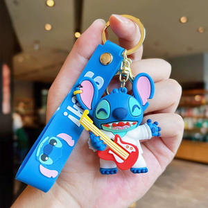 新着 3D スティッチ キーホルダー かわいい漫画 ソフト<span class=keywords><strong>PVC</strong></span>キーリング 亜鉛合金バックル 学生用バックパックペンダント スティッチ人形キーチェーン - Product Image 6