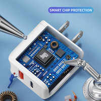 Pengisi Daya Dinding 2-Port Type-C 20W Cepat Tren 2025 PD QC3.0 untuk Ponsel Laptop Adaptor Daya Perjalanan Colokan US EU