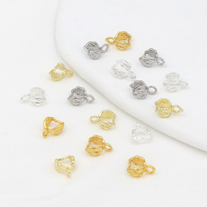 18K Gold Plated Copper Double-Sided Leaf and Seed Clasp, 14K Gold-Plated Silver Necklace Clasp, Pendant <b>Clip</b>, DIY Accessories - Product Image 3