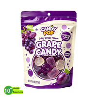 Sachet Doypack personnalisé imprimé pour bonbons, refermable avec fermeture éclair, fond plat, fenêtre transparente, emballage alimentaire, vente en gros