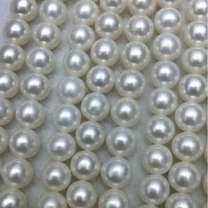 Perles de culture d'eau douce blanches de haute qualité 9-10 mm, collier semi-fini, perles naturelles, petites imperfections, idéal pour la vente en gros - Product Image 3