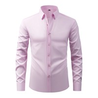 Chemise décontractée pour homme la plus vendue, extensible dans les quatre sens, sans fer, résistante aux plis, couleur naturelle.