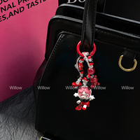 1.9usd Skullpanda porte-clés personnalisé voiture porte-clés sac accessoires téléphone charme luxe 3D tasse chaîne pour téléphone voiture clé sac