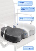 Coussin de siège en mousse à mémoire de forme rayé pour bureau et voiture coussin de chaise antidérapant avec sciatique dos coccyx coccyx soulagement de la douleur