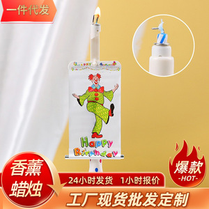 Bougies d'anniversaire coréennes créatives en forme de clown, cylindriques, en paraffine et ABS, pour la décoration de gâteaux et de fêtes - Product Image 3