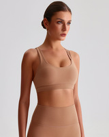 Soutien-gorge de sport croisé au dos pour femme GH, doux, extensible, maintien élevé, idéal pour le yoga, la gym, l'entraînement, le fitness, vêtements de sport, avec logo personnalisé, haut pour femmes
