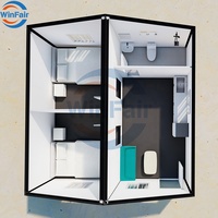 Maison préfabriquée mobile WinFair à 2 chambres, toit triangulaire, conteneur préfabriqué 20 pieds 40 pieds, pour villa/ferme rurale au Brésil