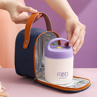 YJ31-2 Pot alimentaire réutilisable écologique pour nouveau-né, en acier inoxydable, isolé, à double compartiment, étanche, compatible lave-vaisselle, 460/680 ml