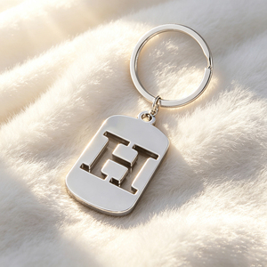 Luxury Stainless Steel Rectangle Keychain with 3D H Logo Die Cutting Printing Hard-Wearing Design - Product Image 1