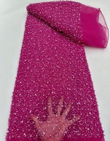 Chic Designs Appliqued Dentelle Tissu Paillettes Scintillantes Perles Dentelle Matériel pour Robes De Soirée