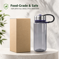 Bouteille d'eau pour enfants de 350 ml en Tritan transparent sans BPA, réutilisable, anti-fuite, avec poignée, pour l'école, la voiture, les voyages, les cadeaux